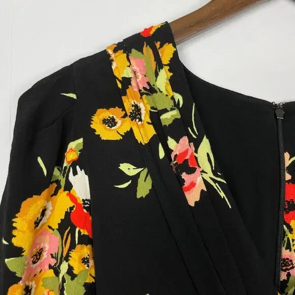 Free People | Neon Garden Black Floral Mini Dress - Picture 7 of 12